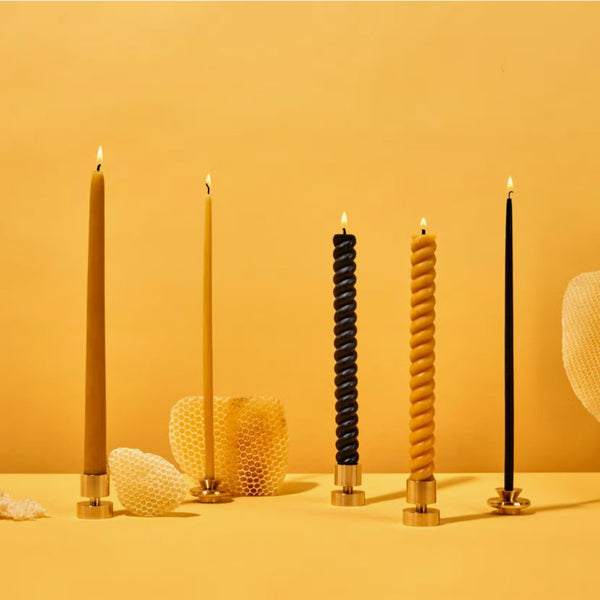 Beeswax Candle Sticks (Choose Your Shade & Style) - The Glass Hall - 54 Celsius