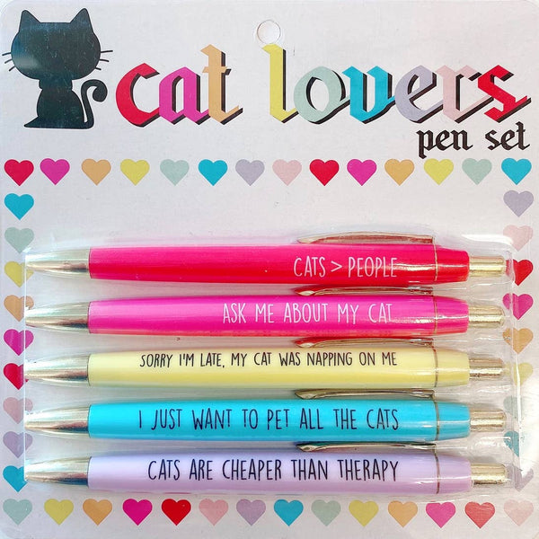 Cat Lovers Pen Set - The Glass Hall - Fun Club