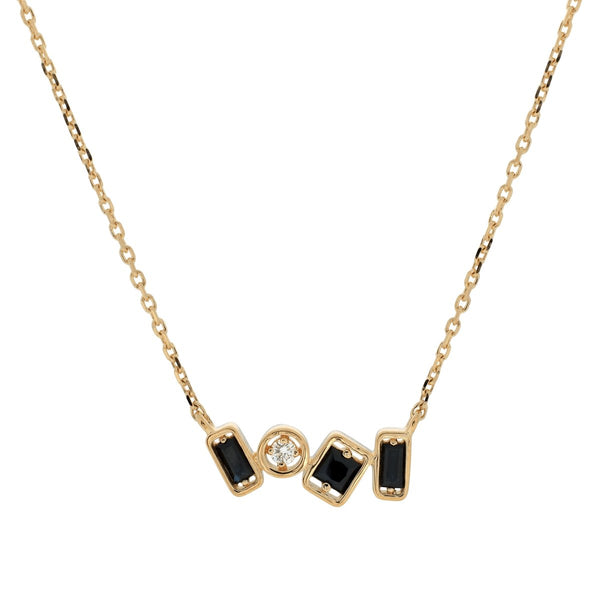 Mini Bar Necklace with Black Sapphire - The Glass Hall - Suzanne Kalan