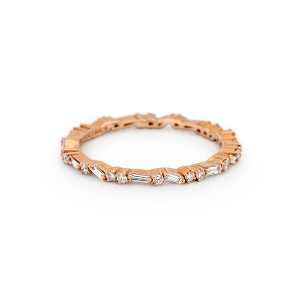 The Eternity Band with White Diamond Baguettes and Rounds - The Glass Hall - Suzanne Kalan