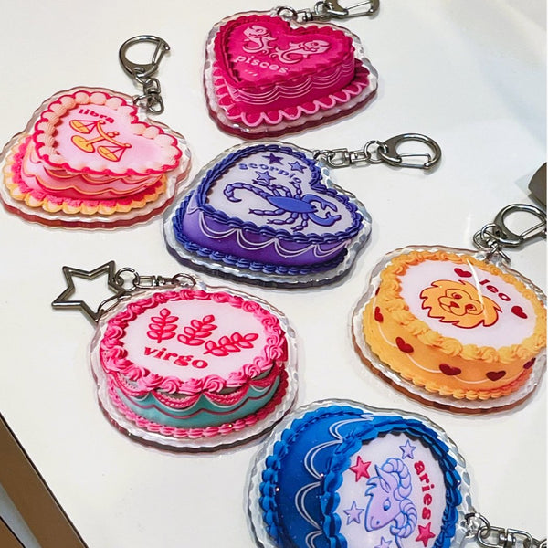 Horoscope Cake Keychain (Choose Your Sign) - The Glass Hall - Gemini Bake