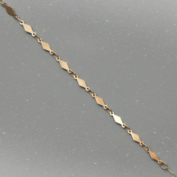 14k Solid Gold Diamond Shapred Link Chain (YG Available) - The Glass Hall - The Glass Hall