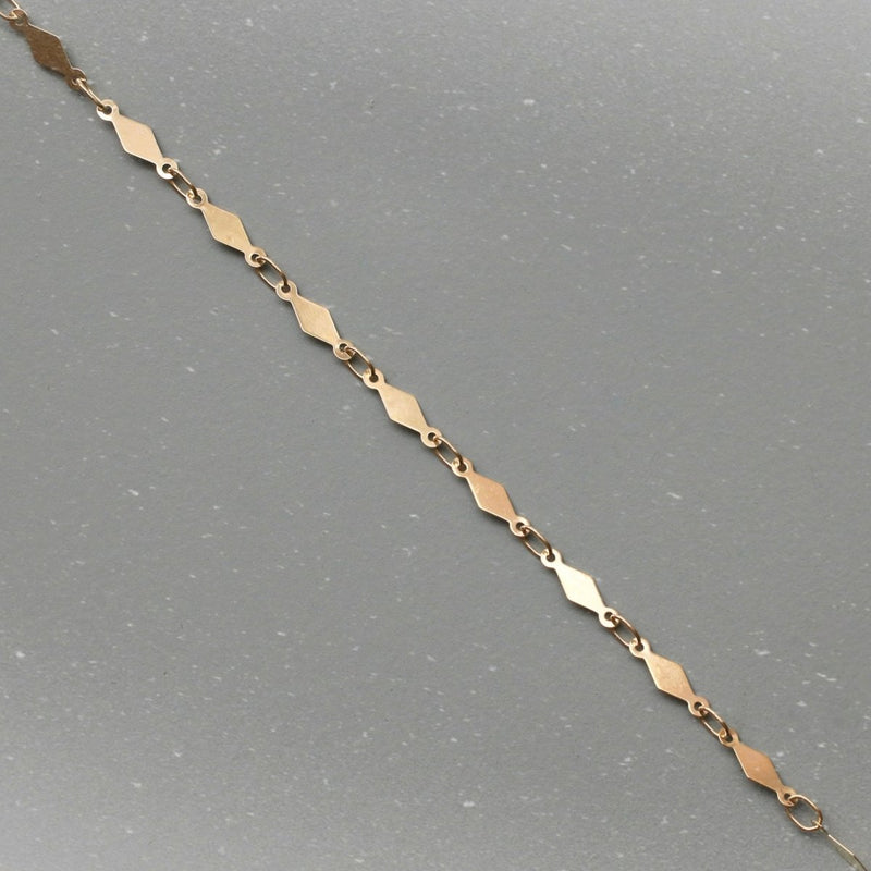 14k Solid Gold Diamond Shapred Link Chain (YG Available) - The Glass Hall - The Glass Hall