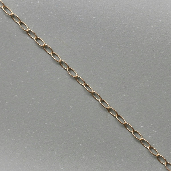 14k Solid Large Gold Textured Oval Link Chain (YG Available) - The Glass Hall - The Glass Hall
