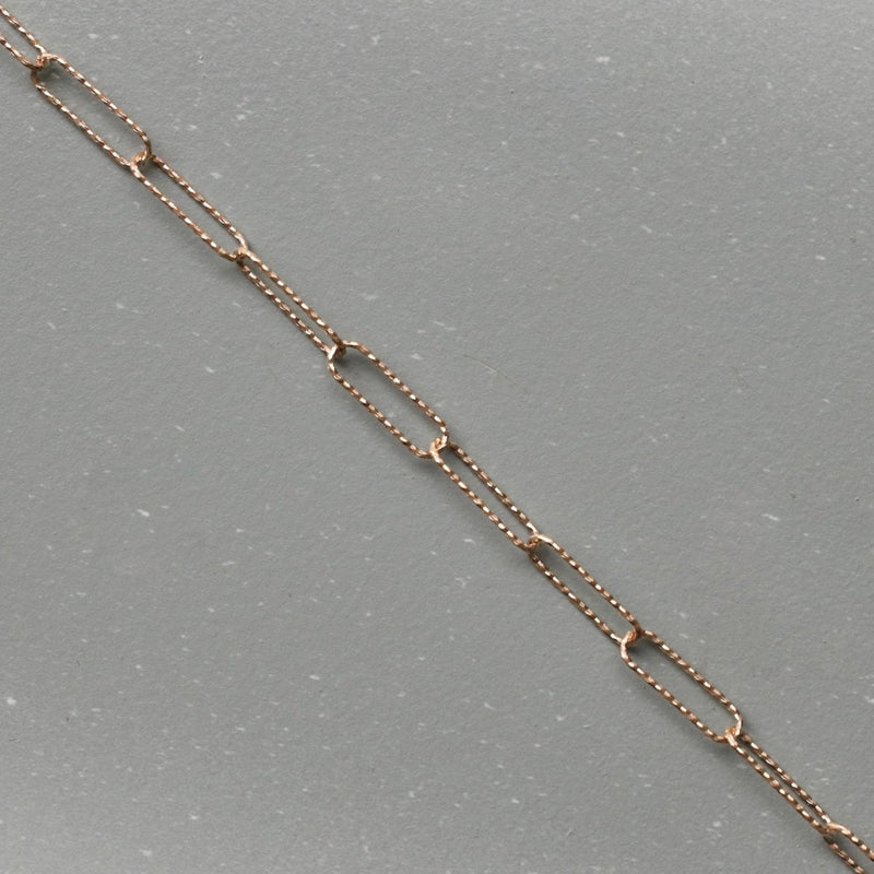 14k Solid Large Gold Textured Paperclip Chain (YG Available) - The Glass Hall - The Glass Hall