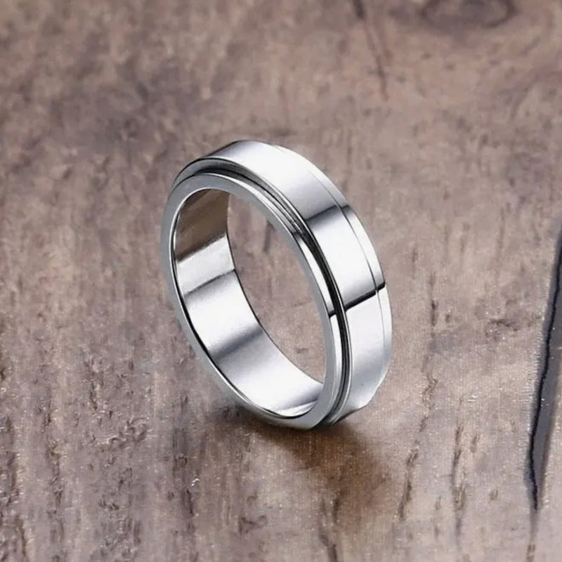 6mm *OR* 8mm Fidget Spinner Ring in Stainless Steel (Choose Your Size) - The Glass Hall - Perimade