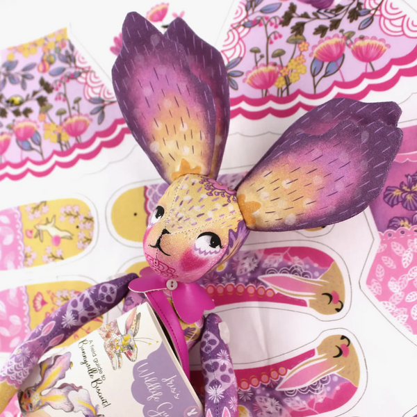 DIY Dolly Kit - Iris Flower Bunny + 12 page Handmade Book