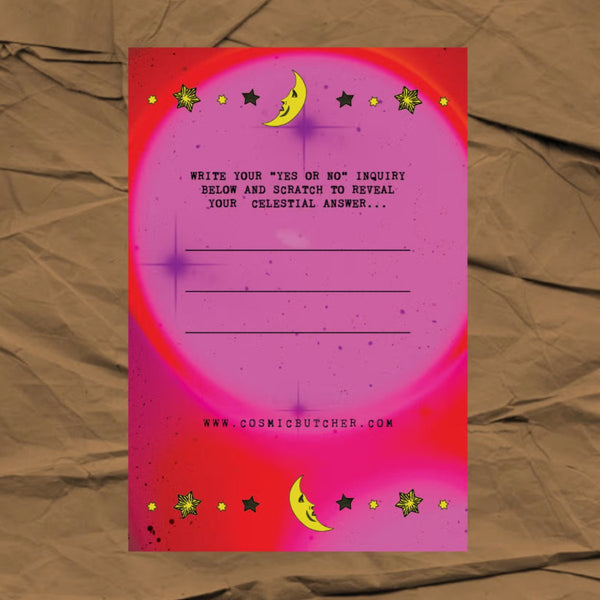Ask the Moon Scratch Off Fortune Novelty Card - The Glass Hall - Cosmic Butcher