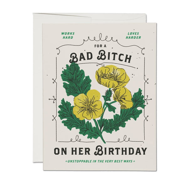 Bad B*tch Card - The Glass Hall - Red Cap Cards