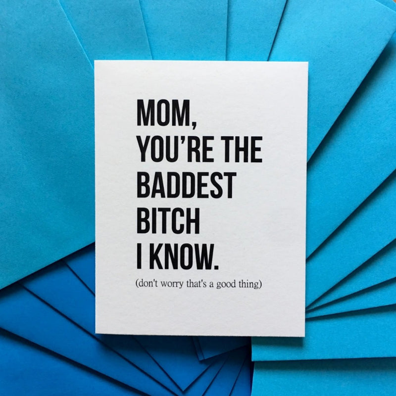 Baddest Mother's Day Card - The Glass Hall - Top Hat & Monocle