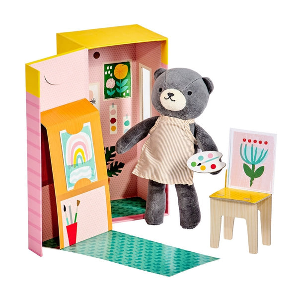 Beatrice the Bear In the Studio Plush Play Set - The Glass Hall - Petit Collage