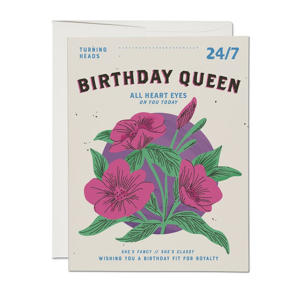 Birthday Queen Card - The Glass Hall - Red Cap Cards