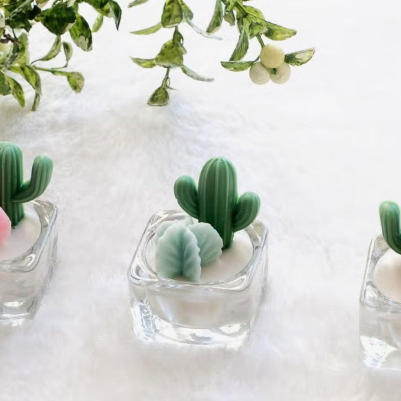 Cactus & Succulent Tealight Candles | Soy Wax Blend - The Glass Hall - ZoetStudio