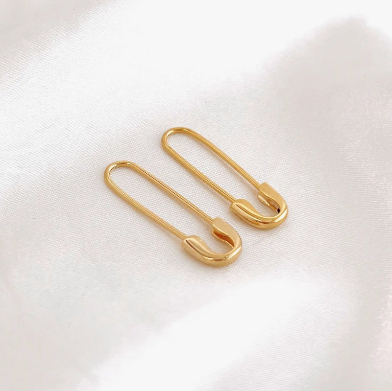 Casual Safety Pin Earrings - The Glass Hall - Golden Hour Designs