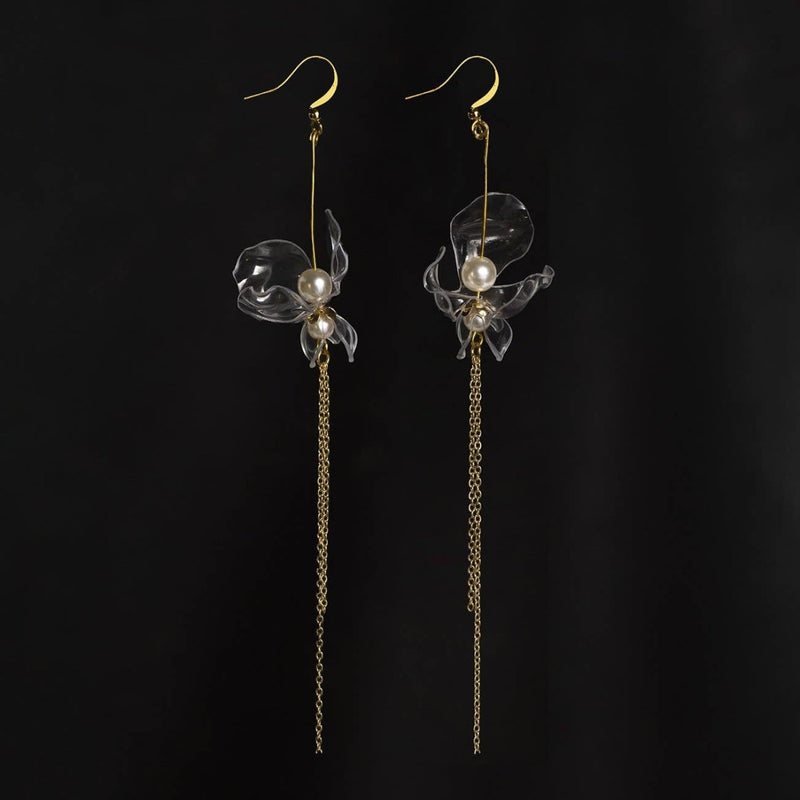 Clear Lumiblume Drip Earrings - The Glass Hall - Upcycle with Jing