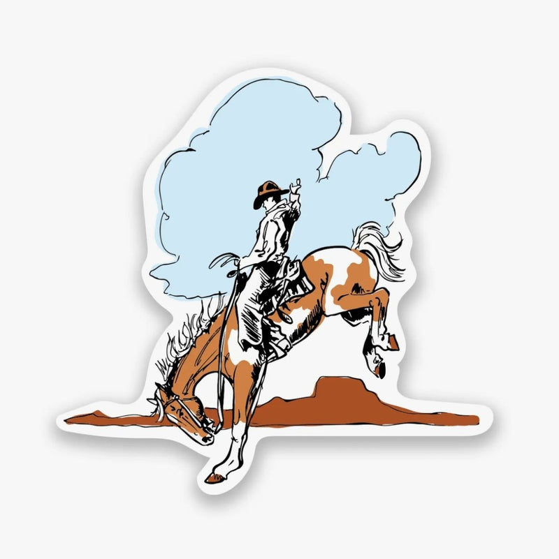 Cowboy Clouds Single Sticker - The Glass Hall - Antiquaria
