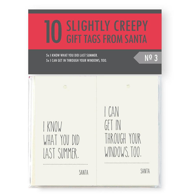 Creepy Santa Tags (Red Top) - The Glass Hall - Finch and Hare