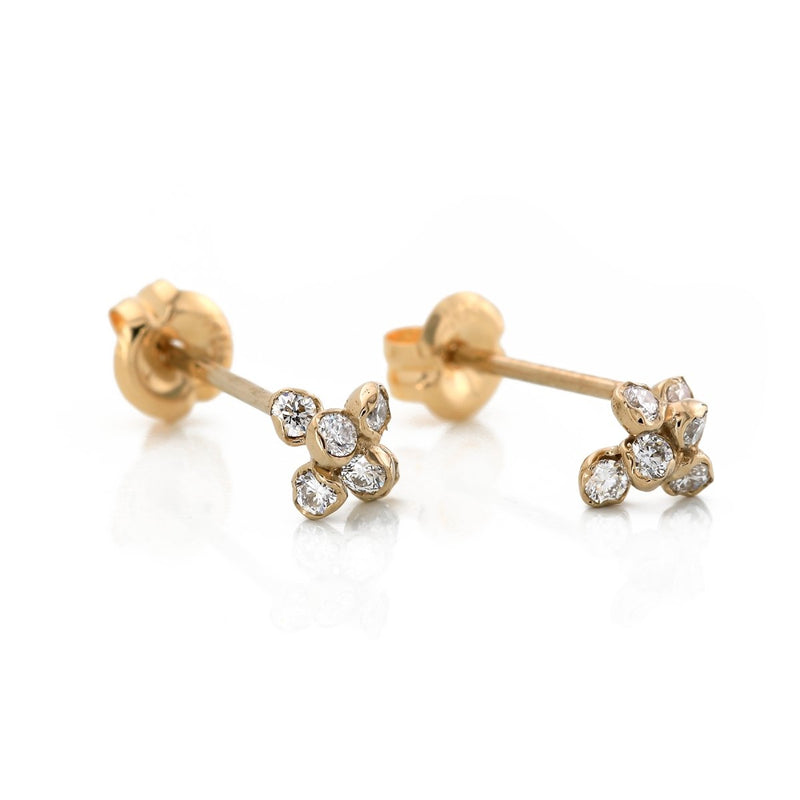 Diamond Orchid Stud Earrings - Petite - The Glass Hall - kataoka