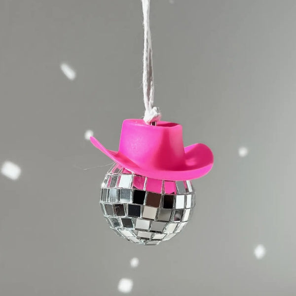 Disco Ball Cowboy Hat Car Accessory Ornament (Choose Your Style) - The Glass Hall - Golden Hour Designs