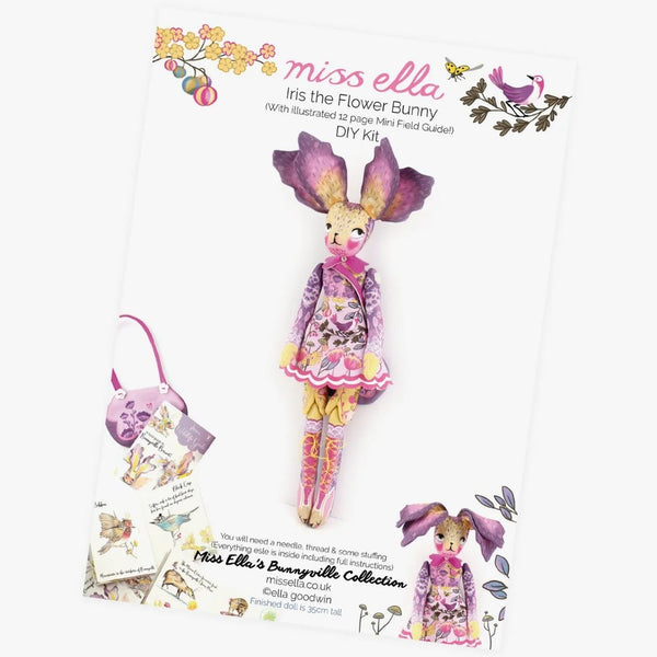 DIY Dolly Kit - Iris Flower Bunny + 12 page Handmade Book - The Glass Hall - Miss Ella