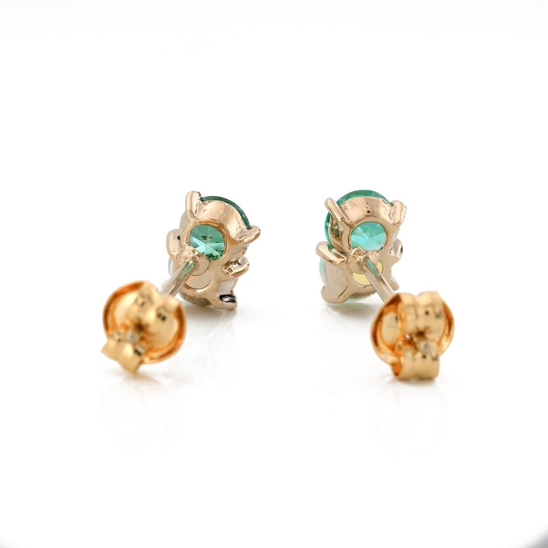 Emerald & Opal Calyx Earring Studs - The Glass Hall - kataoka
