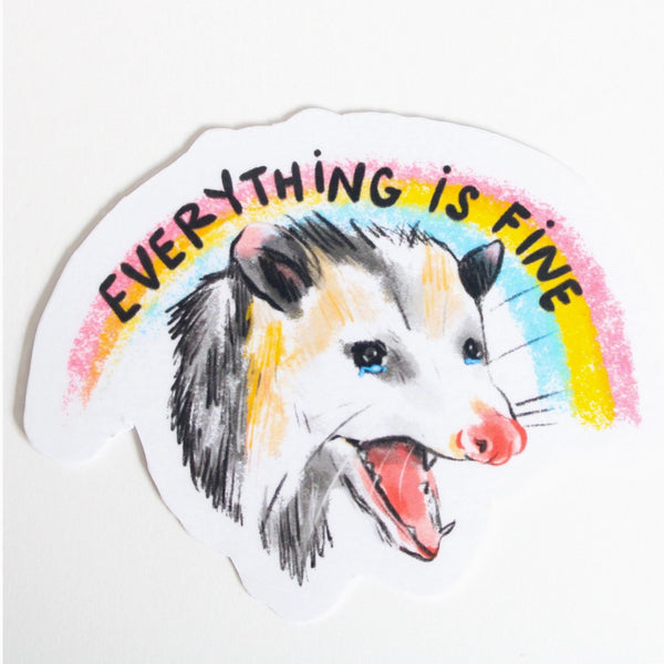 Everything is Fine Sticker - The Glass Hall - Amy Hartelust Art and Illustration