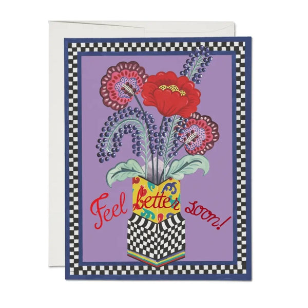 Floral Feel Better Card - The Glass Hall - Red Cap Cards