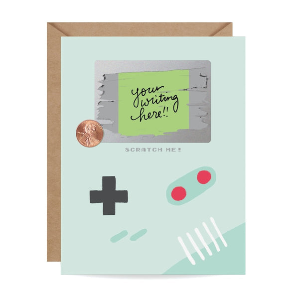 Gameboy Card (Create Your Own Scratch Off!) - The Glass Hall - Inklings Paperie