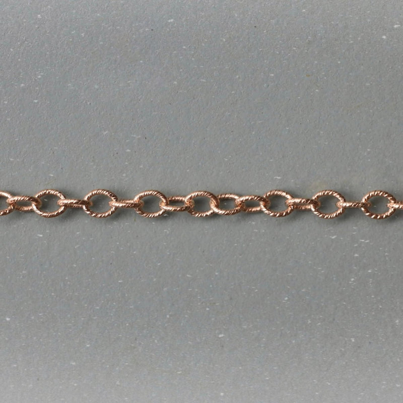 Gold Filled Medium Textured Oval Link Chain (RG Available) - The Glass Hall - The Glass Hall