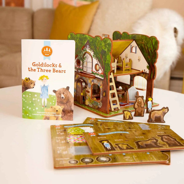 Goldilocks and Three Bears Book & Playset - The Glass Hall - Storytime Toys
