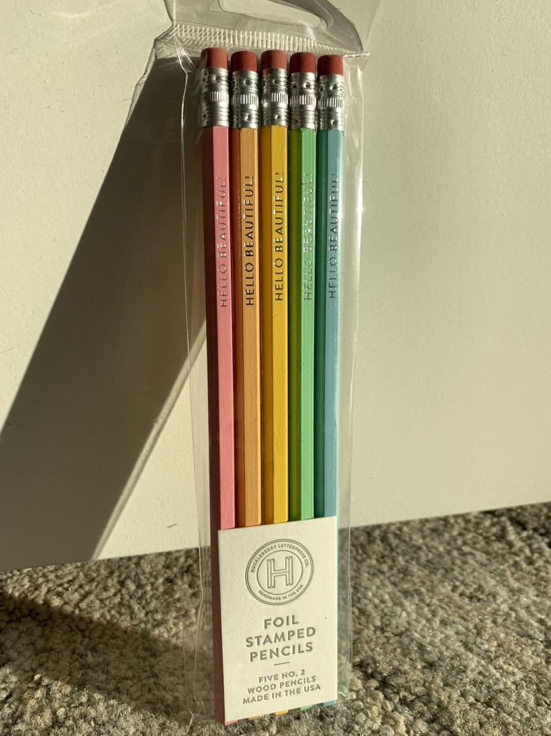 Hello Beautiful Pencils - The Glass Hall - Huckleberry Letterpress