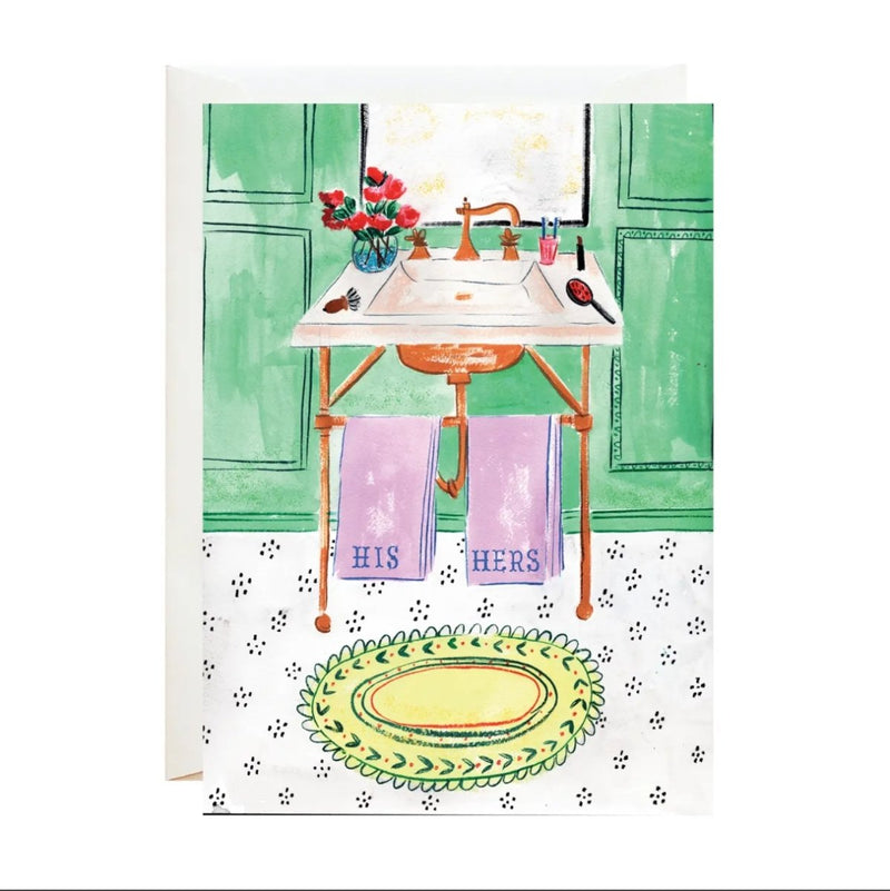 His and Hers Towels Card - The Glass Hall - Mr. Boddington's Studio