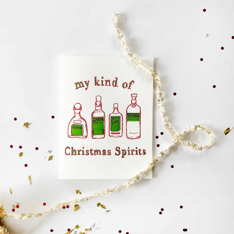 Holiday Spirits Card - The Glass Hall - Steel Petal Press