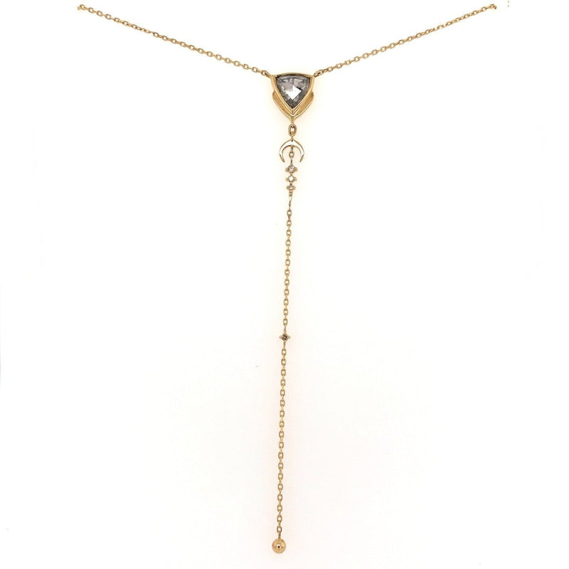 Lariat Necklace with Rose Cut Diamond - The Glass Hall - Celine Daoust