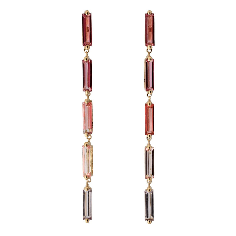 Linear Drop Pink Mix Earrings - The Glass Hall - Suzanne Kalan