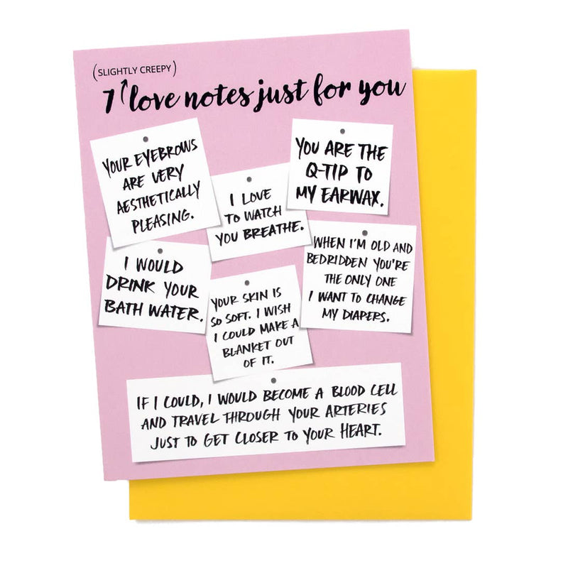 Love Card -7 Creepy Love Notes - The Glass Hall - Get Feisty