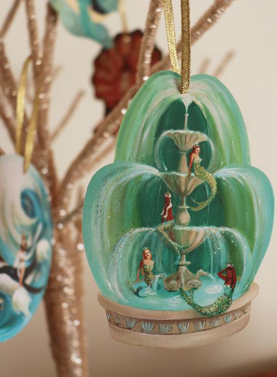 Mermaid Fountain Paper Ornament - The Glass Hall - Janet Hill Studio