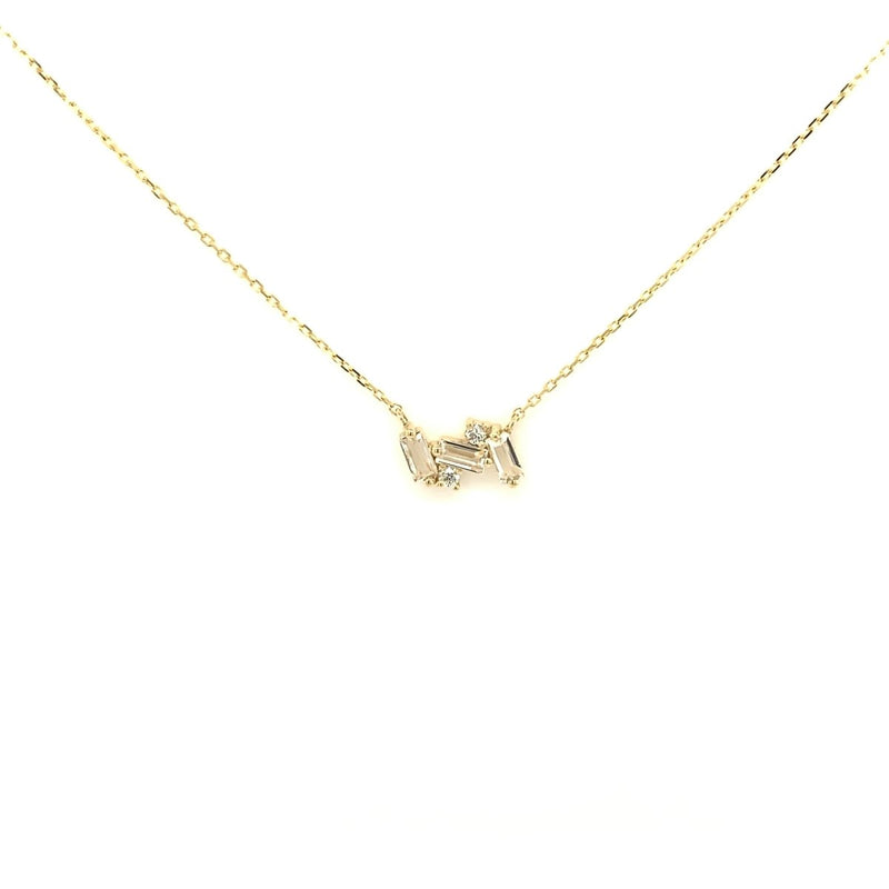 Mini Bar Necklace with White Topaz - The Glass Hall - Suzanne Kalan