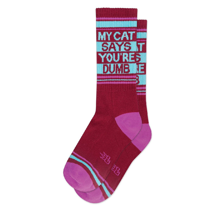 My Cat Says You're Dumb Ribbed Gym Socks - The Glass Hall - Gumball Poodle