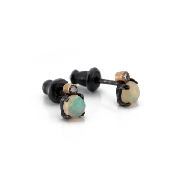 Opal Oxidized Planetary Studs - The Glass Hall - Acanthus