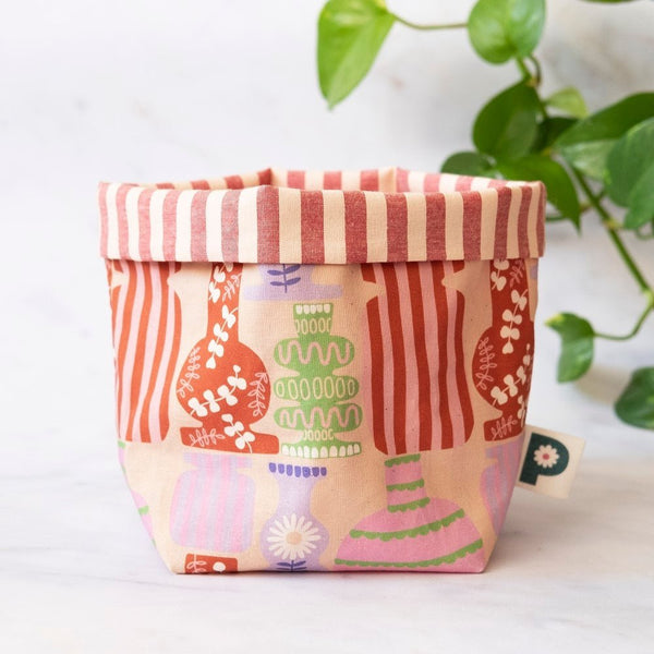 Organic Cotton Small Storage Basket/Plant Pot Cover - The Glass Hall - Push Design Store