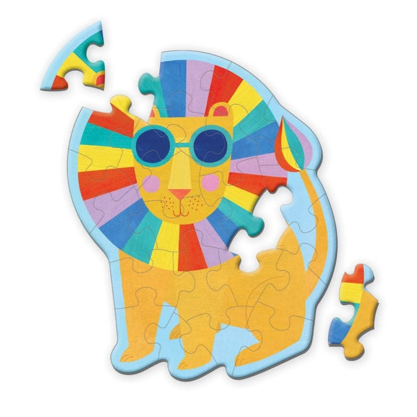 Rainbow Lion Mini Shaped Puzzle - The Glass Hall - Mudpuppy