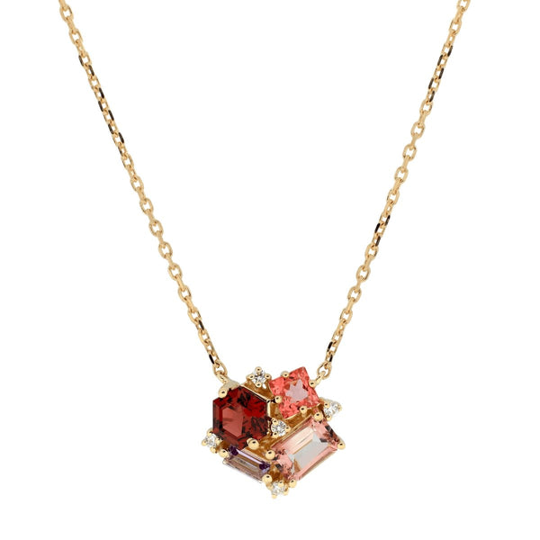 Red Mix Blossom Necklace - The Glass Hall - Suzanne Kalan