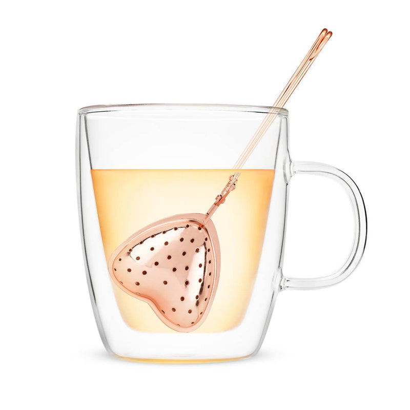 Rose Gold Heart Tea Infuser - The Glass Hall - Pinky Up