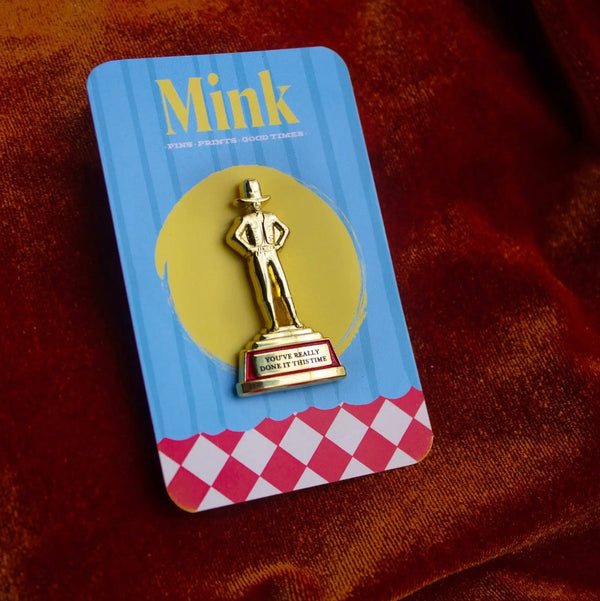 Sarcastic Trophy Enamel Pin - The Glass Hall - Mink