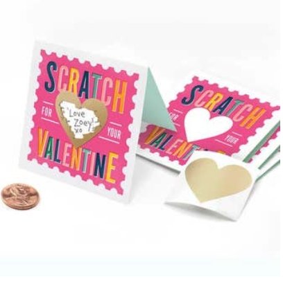 Scratch-off Stamp Valentines - The Glass Hall - Inklings Paperie