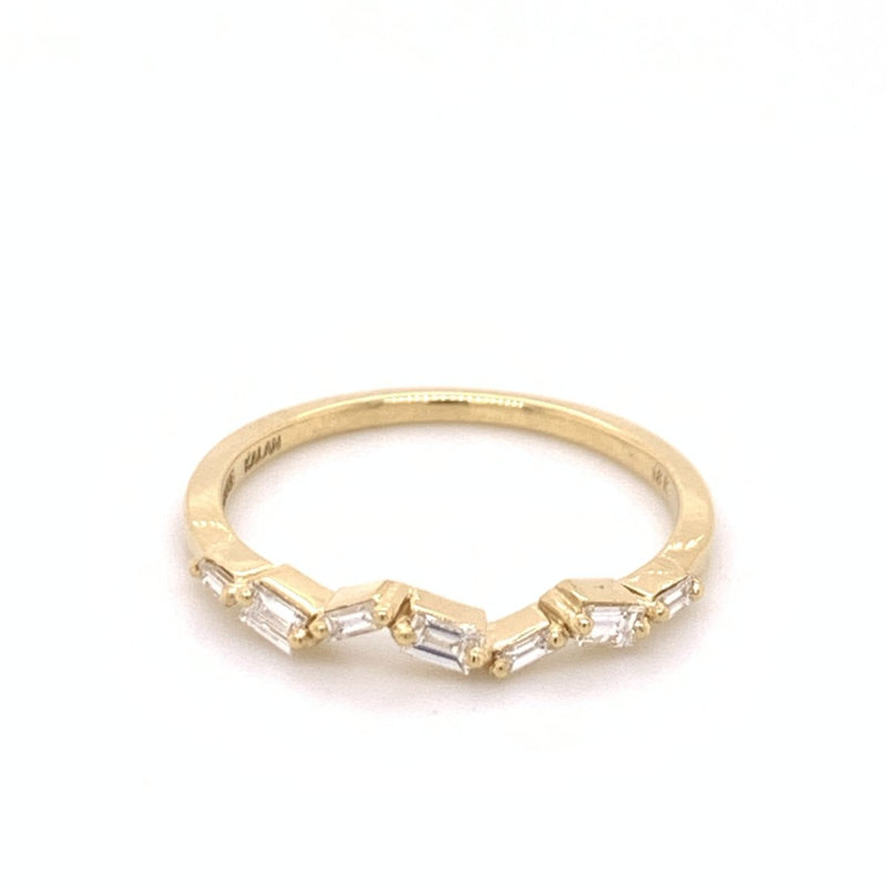 Skinny Baguette Band with White Diamonds - The Glass Hall - Suzanne Kalan
