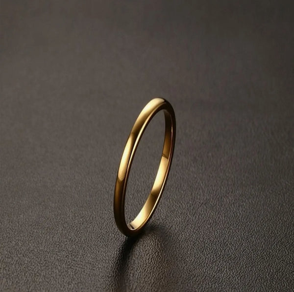 Slim Band Ring in Tungsten Steel (Choose Your Size & Shade) - The Glass Hall - Perimade