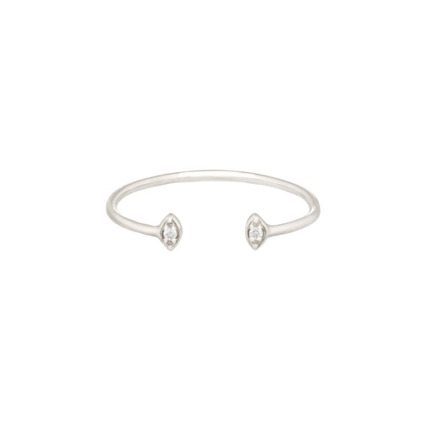 Small Diamond Eyes Open Ring (Choose Your Gold Shade) - The Glass Hall - Celine Daoust