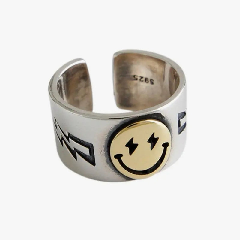Smiley Face Band Ring - The Glass Hall - Perimade
